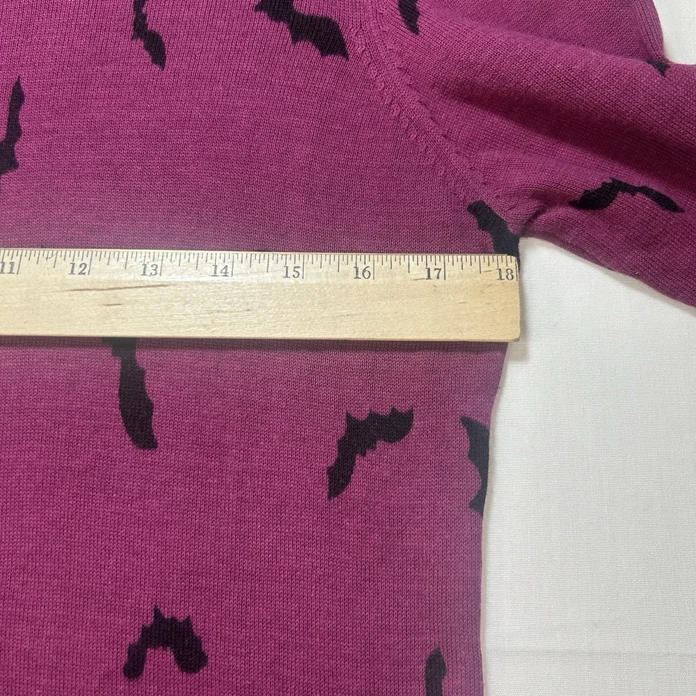 Modcloth Bat Dress Large Knit Midi Sweater Bodycon Purple Goth Witch Halloween - Picture 12 of 16